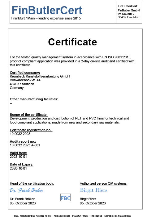 Zertifikat ISO 9001